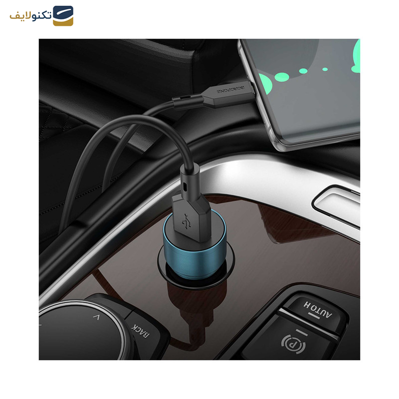 شارژر فندکی 18 وات بروفون مدل BZ19A QC3.0 به همراه کابل usb-c