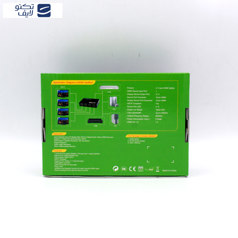 اسپلیتر 1 به 2 HDMI ای نت مدل 102GrB