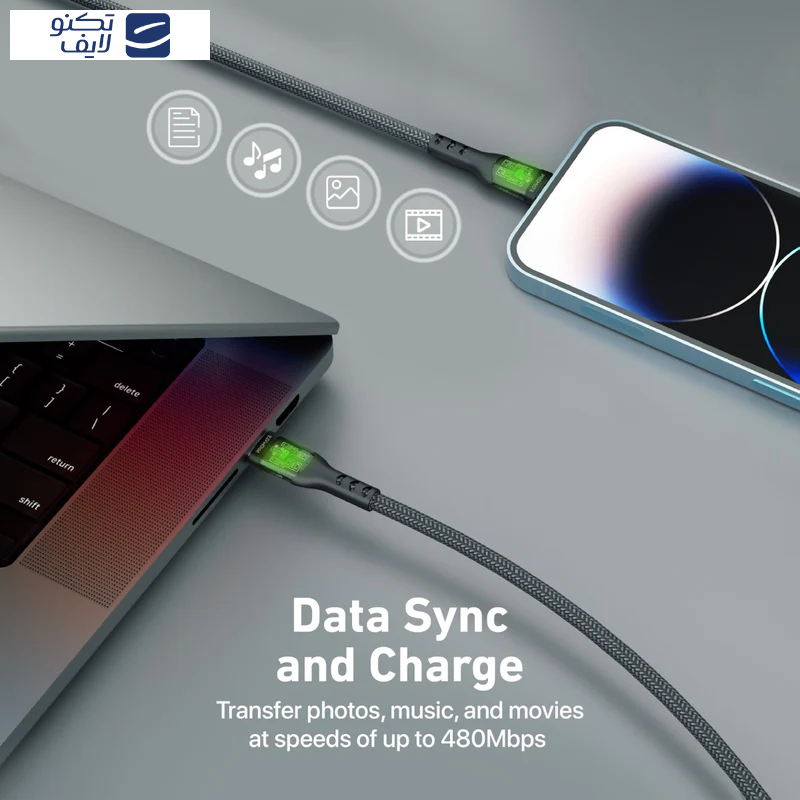 کابل USB-C به لایتنینگ پرومیت مدل TRANSLINE-CI.BLACK طول 1.2 متر کابل USB-C به لایتنینگ پرومیت مدل TRANSLINE-CI.BLACK طول 1.2 متر