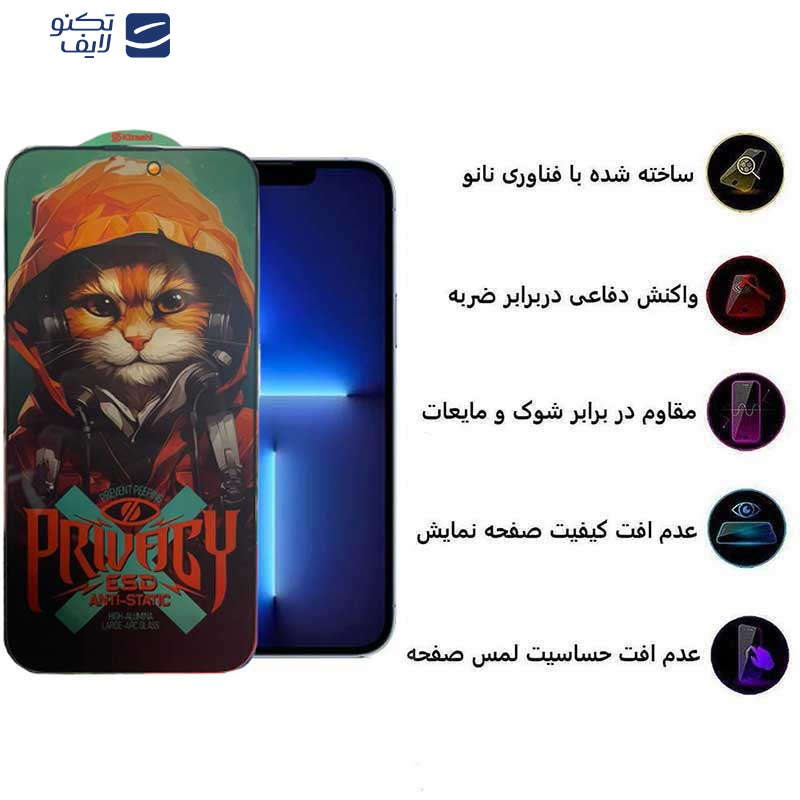 محافظ صفحه نمایش حریم شخصی اپیکوی مدل Privacy Hoodie Cat مناسب برای گوشی موبایل اپل iPhone 13 Pro Max /14 plus محافظ صفحه نمایش حریم شخصی اپیکوی مدل Privacy Hoodie Cat مناسب برای گوشی موبایل اپل iPhone 13 Pro Max /14 plus