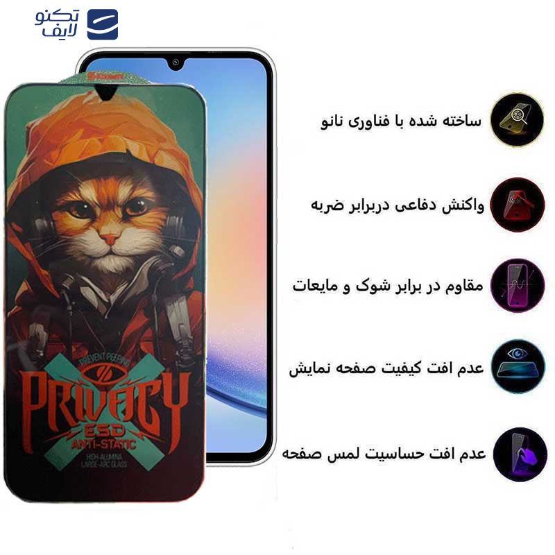 محافظ صفحه نمایش اپیکوی مدل Privacy Hoodie Cat مناسب برای گوشی موبایل سامسونگ Galaxy A24 4G/A25/A15 4G/5G /F34 محافظ صفحه نمایش اپیکوی مدل Privacy Hoodie Cat مناسب برای گوشی موبایل سامسونگ Galaxy A24 4G/A25/A15 4G/5G /F34