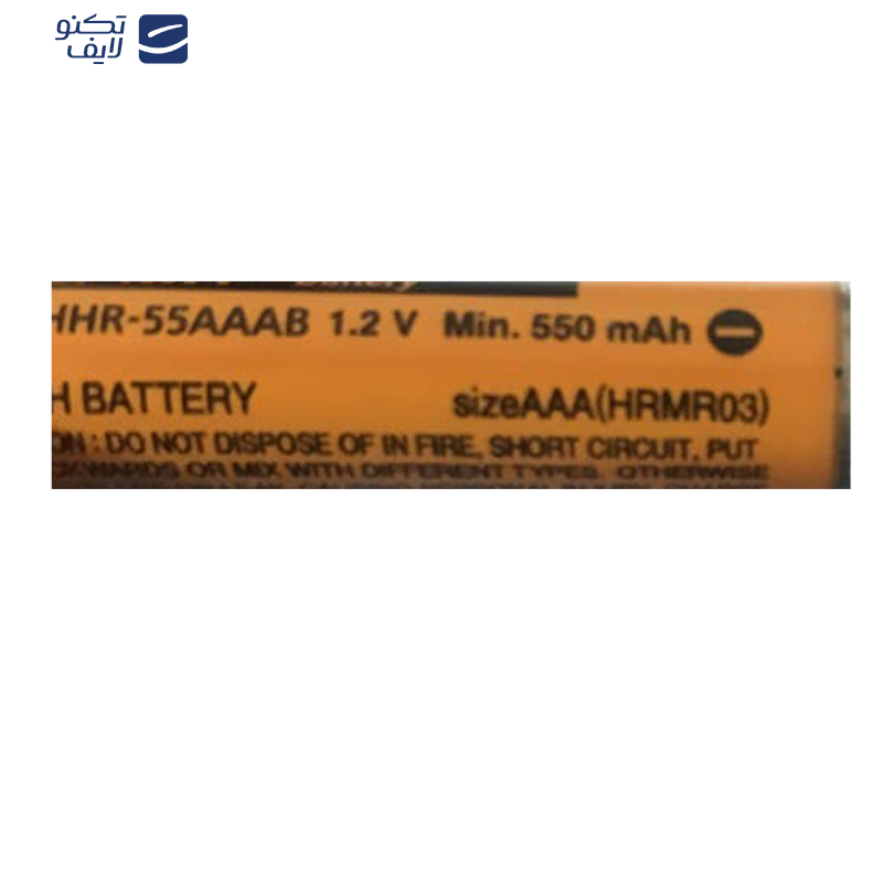 باتری نیم قلمی قابل شارژ تلفن بی سیم پاناسونیک مدل Ni-MH/HHR-55AAAB HRMR03 بسته دو عددی باتری نیم قلمی قابل شارژ تلفن بی سیم پاناسونیک مدل Ni-MH/HHR-55AAAB HRMR03 بسته دو عددی