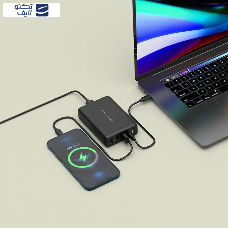 شارژر رومیزی 75 وات پاورولوجی مدل PWCUQC001