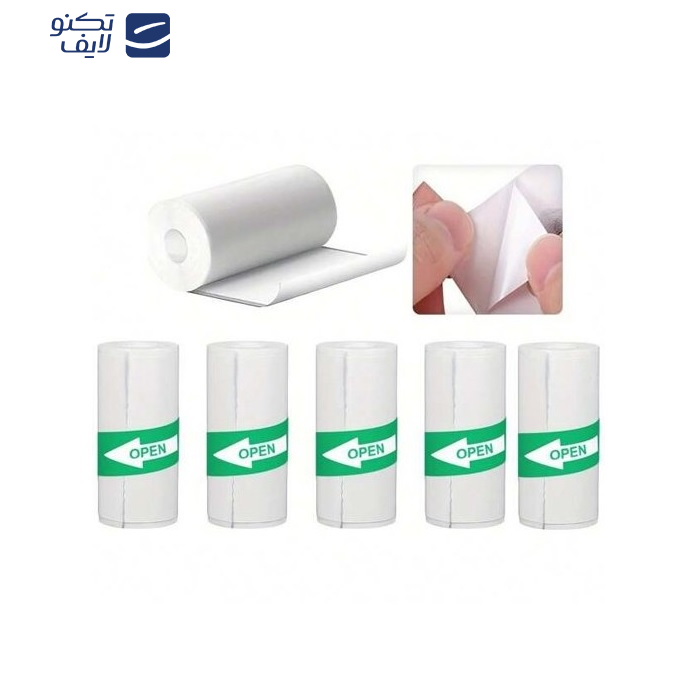 کاغذ پرینتر حرارتی پشت چسبدار پایتخت رول مدل LA3W بسته 5 عددی