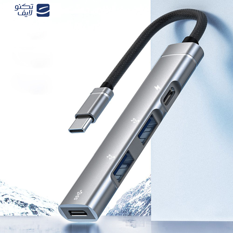 هاب 4 پورت USB-C ارلدام مدل HUB19 هاب 4 پورت USB-C ارلدام مدل HUB19
