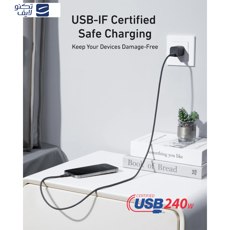 کابل تبدیل USB-C انکر مدل A82E2 طول 0.9 متر کابل تبدیل USB-C انکر مدل A82E2 طول 0.9 متر