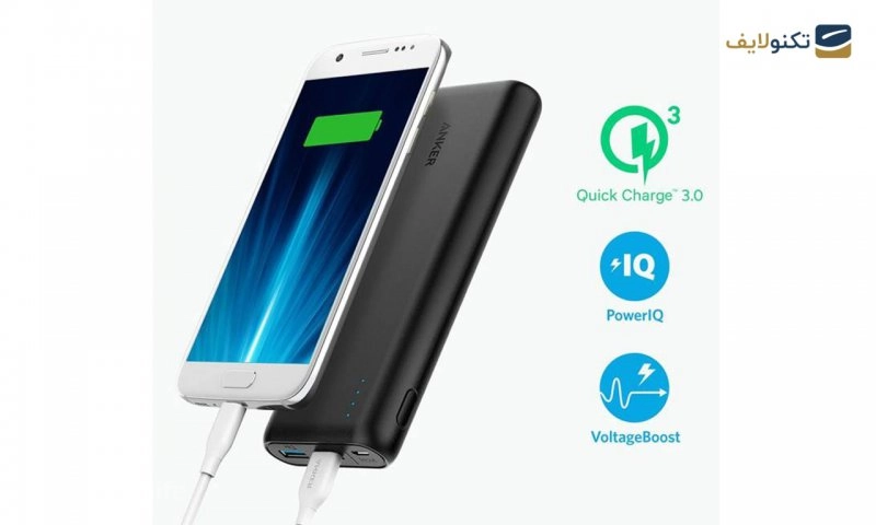 پاوربانک انکر مدل A1278 PowerCore با ظرفیت 20000 میلی‌آمپر ساعت و شارژ سریع