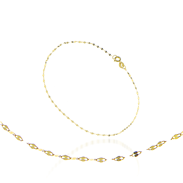 دستبند طلا 18 عیار طرح پولکی سایز 1