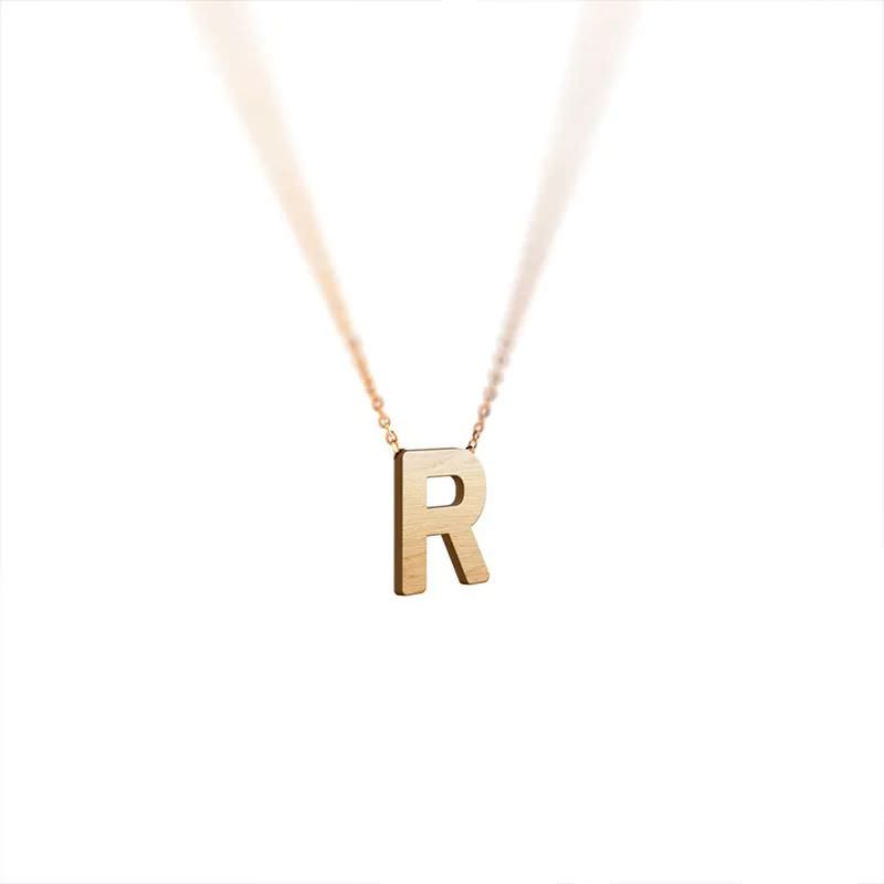 گردنبند طلا 18 عیار طرح حرف R با فونت ساده