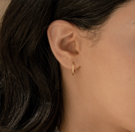 گوشواره حلقه ای کوچک قطر 1.3 سانت طلا 18 عیار