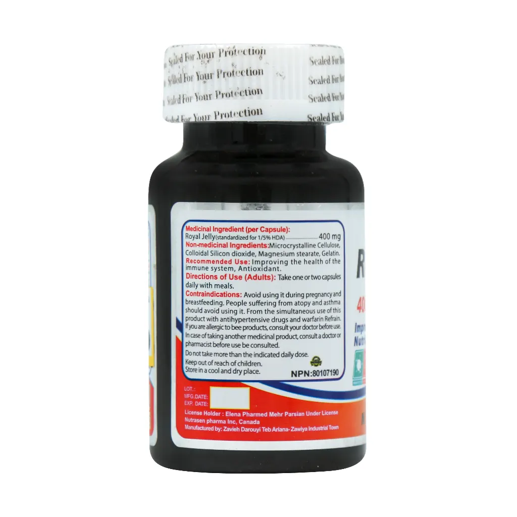کپسول رویال ژلی 400 میلی گرم نوتراسن فارما 30 عدد کپسول رویال ژلی 400 میلی گرم نوتراسن فارما 30 عدد