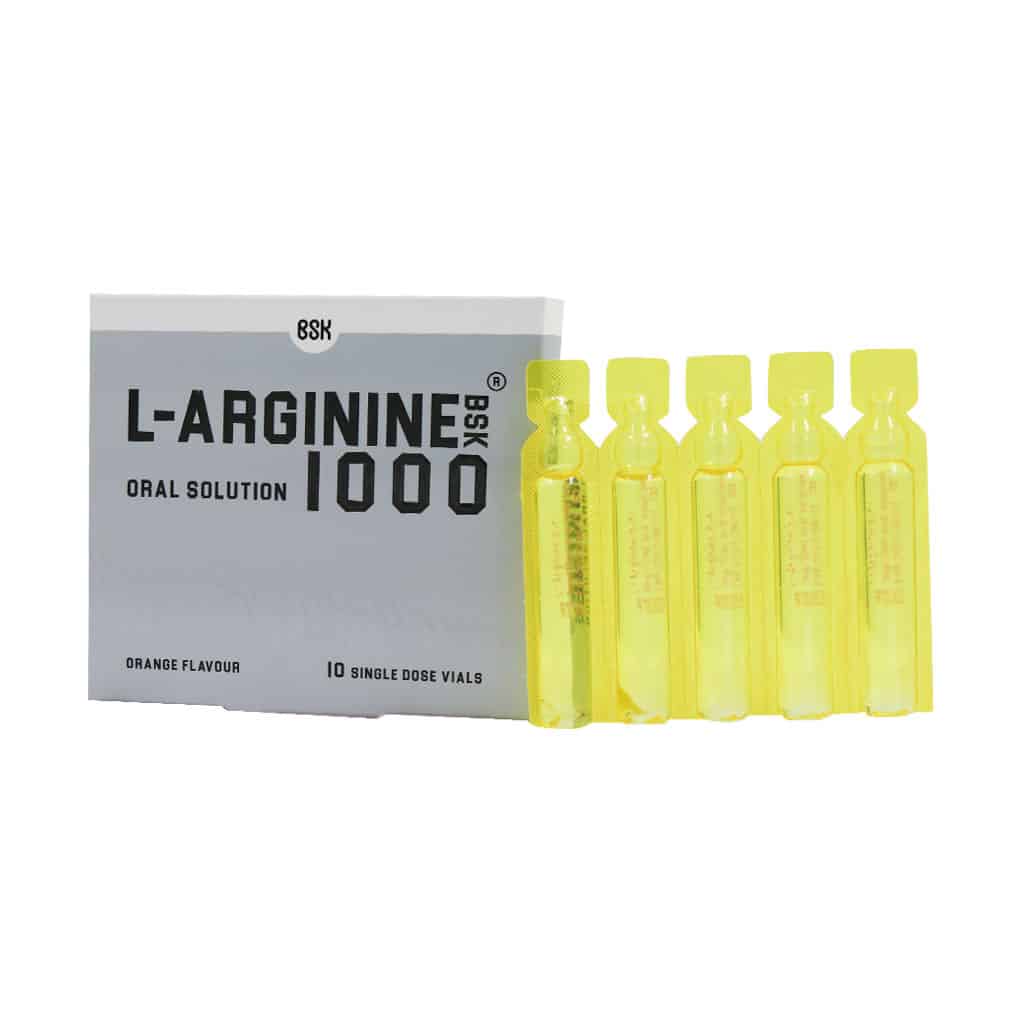 ویال ال آرژنین 1000 میلی گرم بی اس کی 10 عدد ویال ال آرژنین 1000 میلی گرم بی اس کی 10 عدد