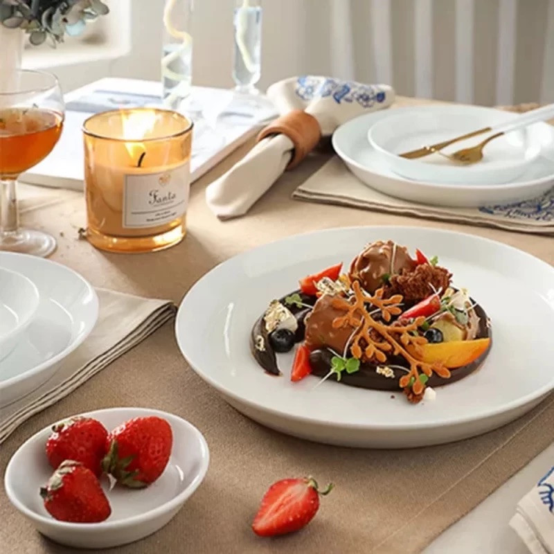 بشقاب غذاخوری زی مدل تخت 24 درجه يك بسته 6 عددي