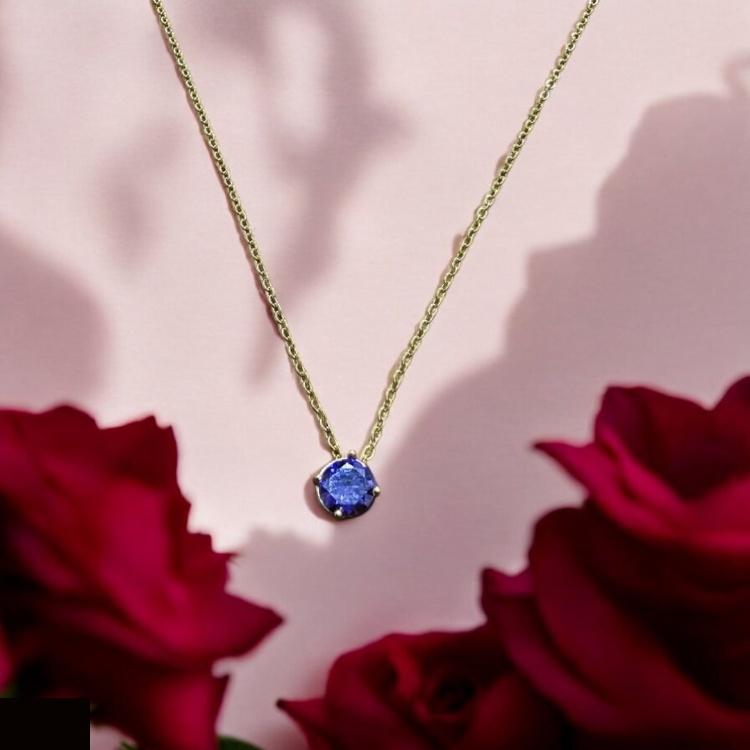 گردنبند طلا 18 عیار زنانه شمیم گلد گالری مدل مینیمال طرح یاقوت کبود گردنبند طلا 18 عیار زنانه شمیم گلد گالری مدل مینیمال طرح یاقوت کبود