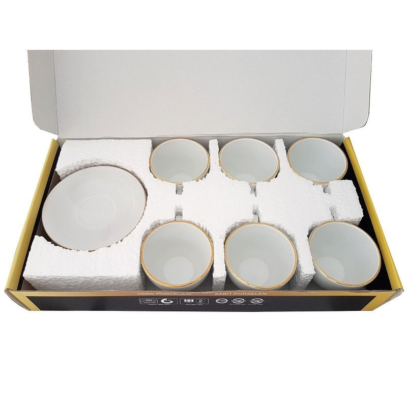 ست فنجان و نعلبکی  12 پارچه مقصود مدل لب طلای دانمارکی