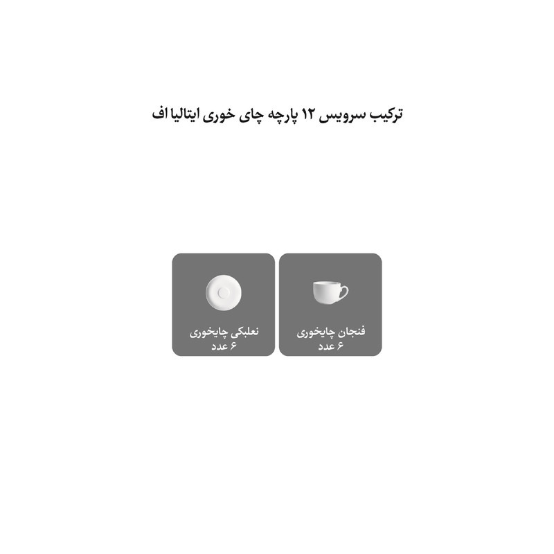 ست فنجان و نعلبکی 12 پارچه چینی زرین ایران مدل چای خوری ایتالیا اف 8 درجه 1 ست فنجان و نعلبکی 12 پارچه چینی زرین ایران مدل چای خوری ایتالیا اف 8 درجه 1
