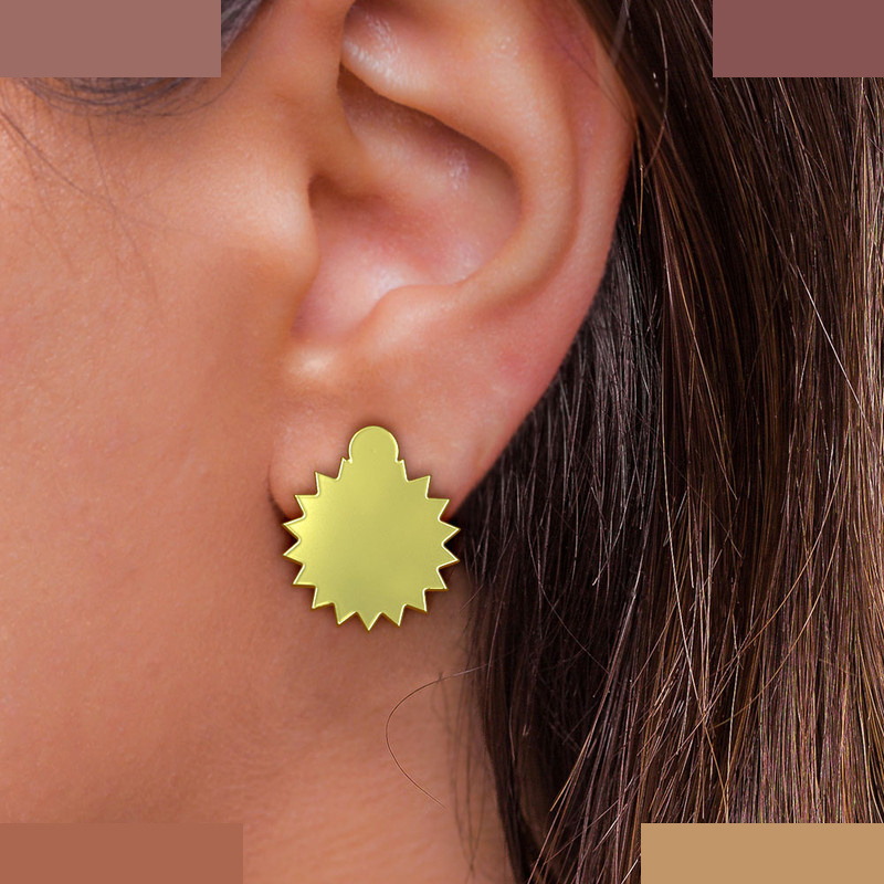 نیم ست طلا 18 عیار زنانه مدوپد مدل خورشید کد NA10059