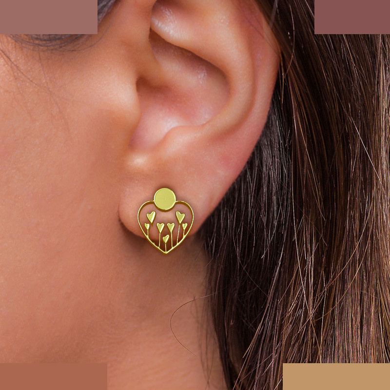 نیم ست طلا 18 عیار زنانه مدوپد مدل قلب کد NA10276