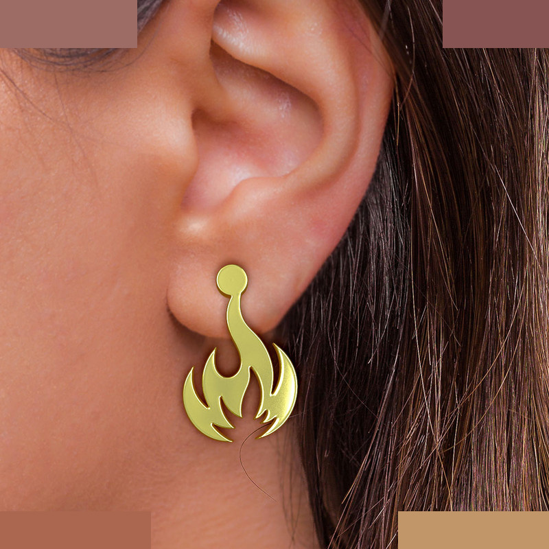 نیم ست طلا 18 عیار زنانه مدوپد مدل آتش کد NA12530