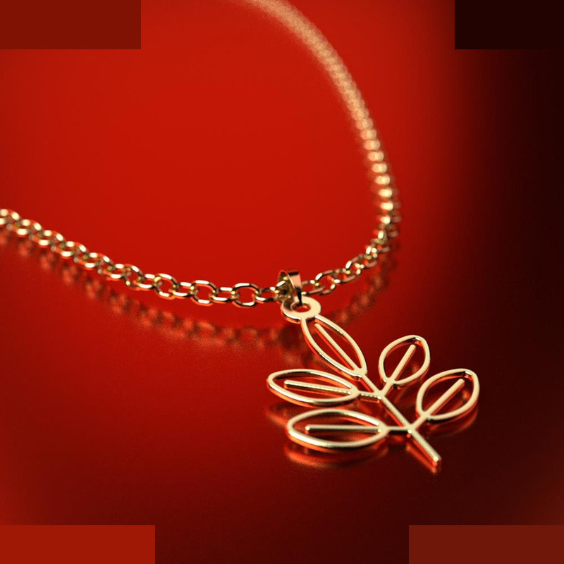 نیم ست طلا 18 عیار زنانه مدوپد مدل برگ کد NA15862