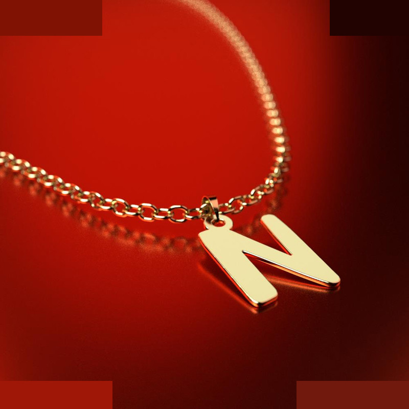 نیم ست طلا 18 عیار زنانه مدوپد مدل حرف N کد NA16720