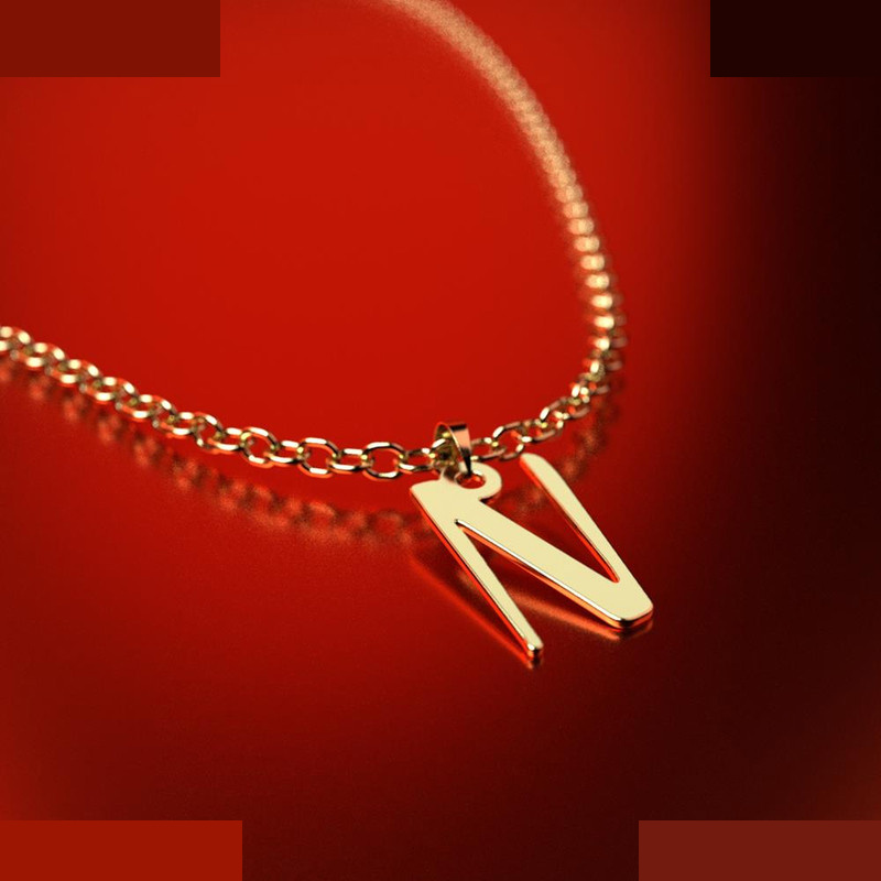 نیم ست طلا 18 عیار زنانه مدوپد مدل حرف N کد NA16822