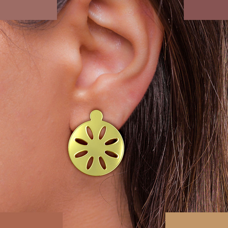 نیم ست طلا 18 عیار زنانه مدوپد مدل دایره کد NA10759