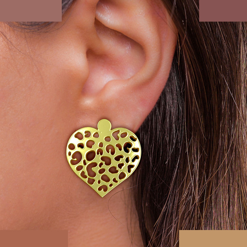 نیم ست طلا 18 عیار زنانه مدوپد مدل قلب کد NA10952