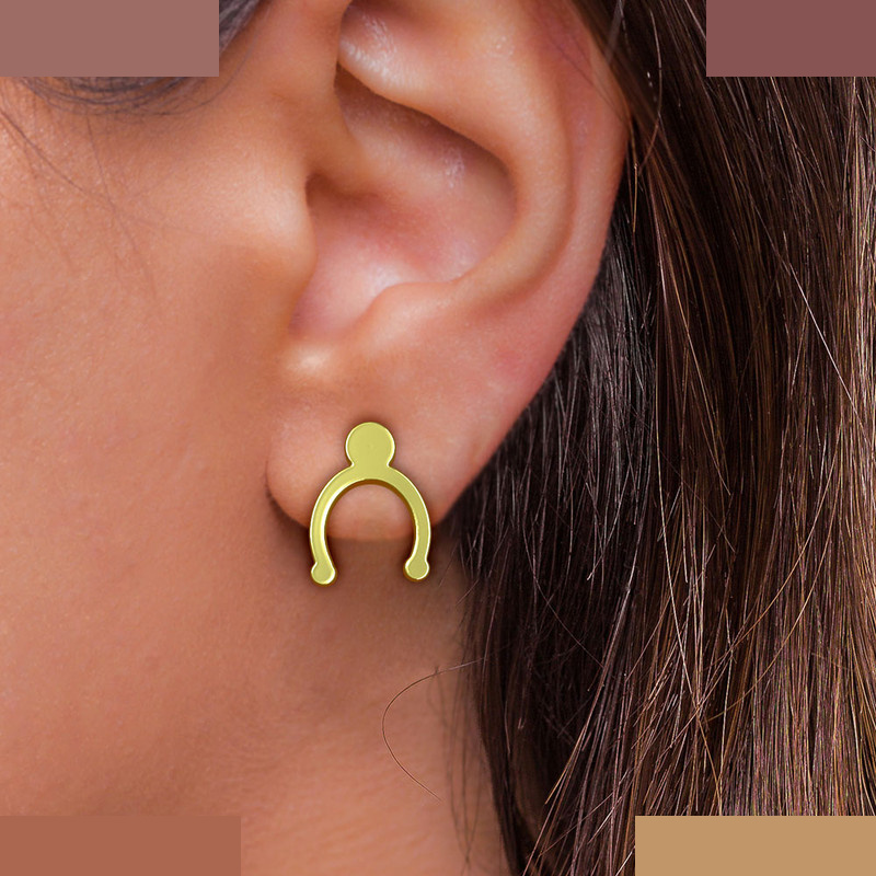 نیم ست طلا 18 عیار زنانه مدوپد مدل نیم دایره کد NA11033