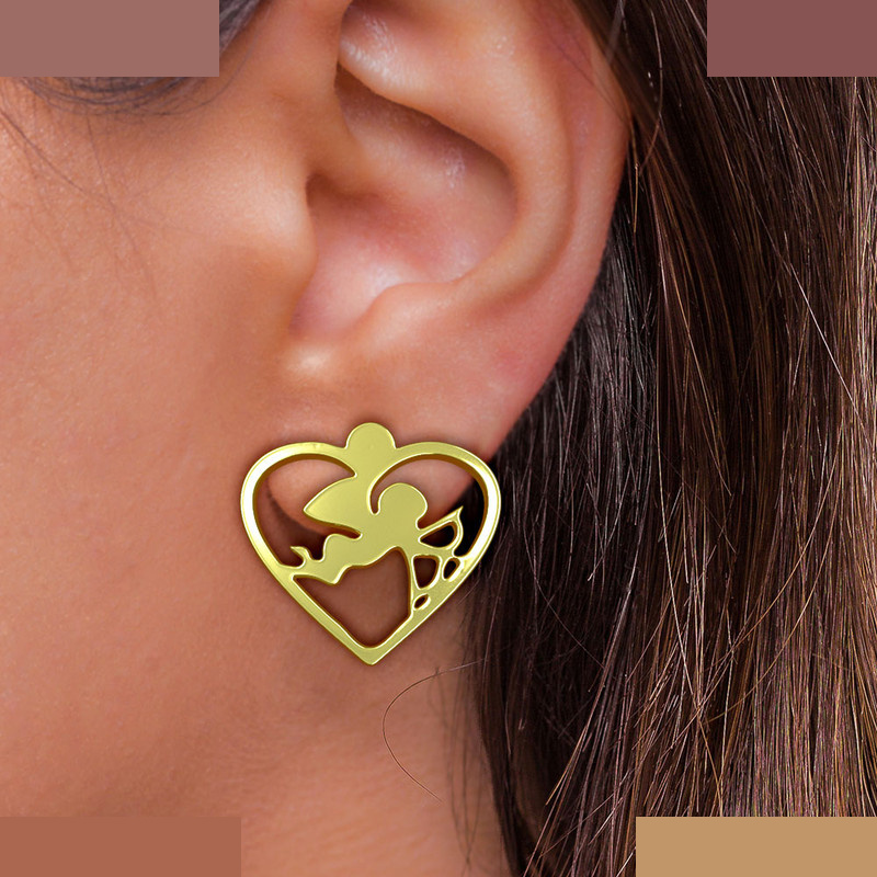 نیم ست طلا 18 عیار زنانه مدوپد مدل قلب و فرشته کد NA11063 نیم ست طلا 18 عیار زنانه مدوپد مدل قلب و فرشته کد NA11063