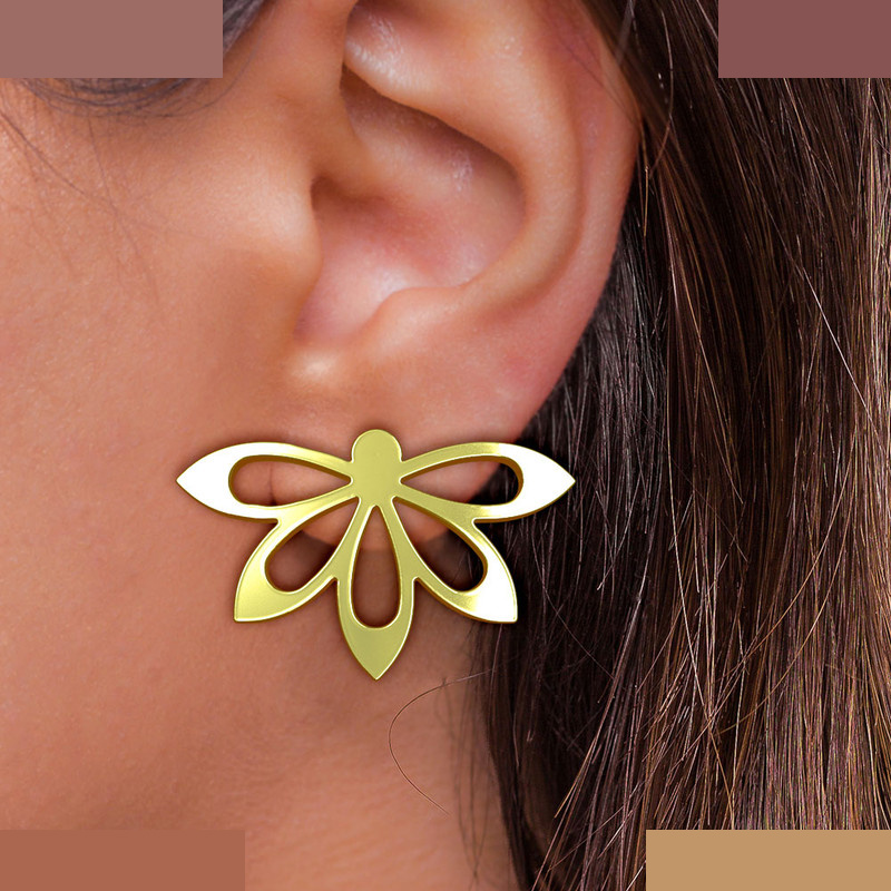 نیم ست طلا 18 عیار زنانه مدوپد مدل گل کد NA11068