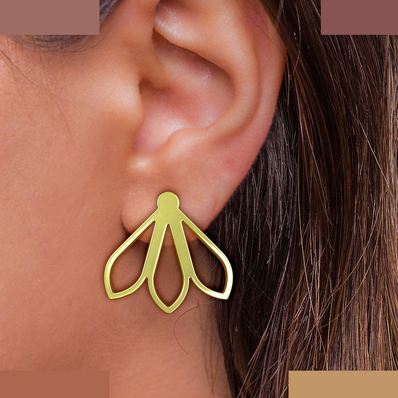 نیم ست طلا 18 عیار زنانه مدوپد مدل گل کد NA11077