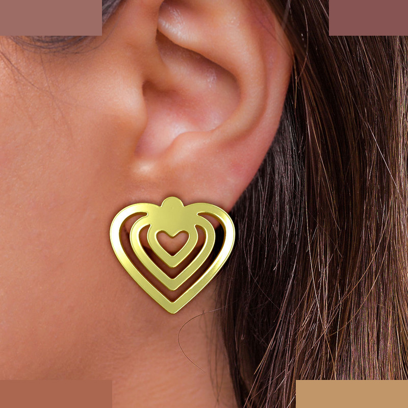 نیم ست طلا 18 عیار زنانه مدوپد مدل قلب کد NA11425