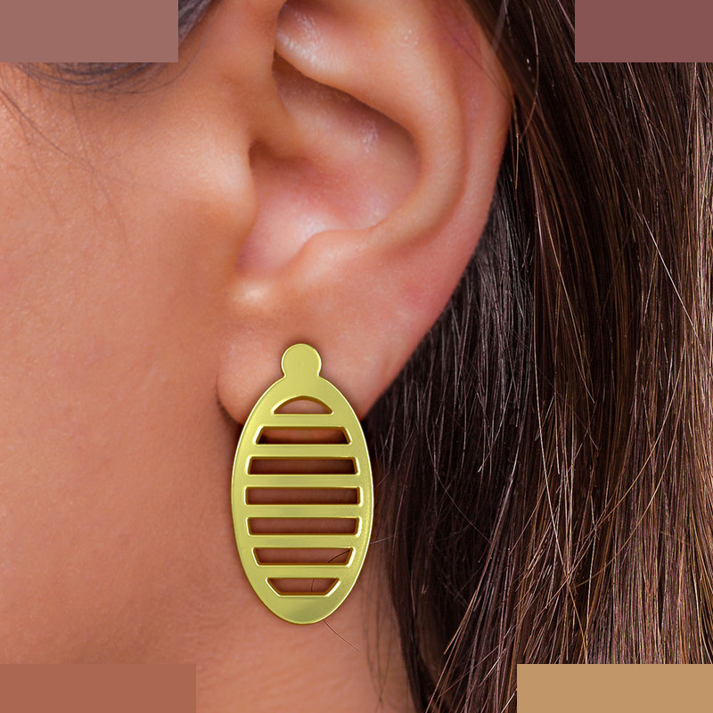 نیم ست طلا 18 عیار زنانه مدوپد مدل بیضی کد NA11488