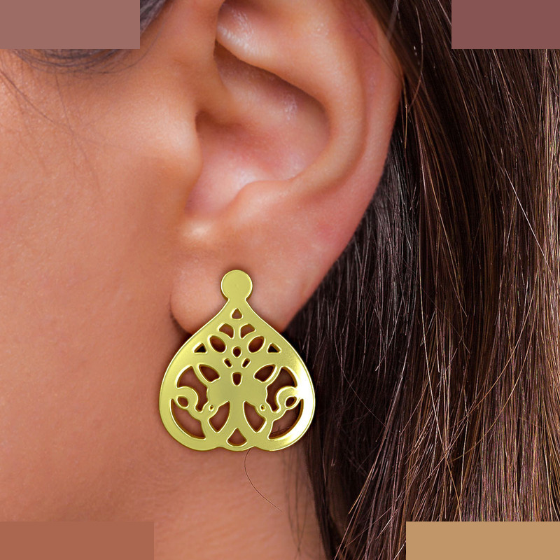 نیم ست طلا 18 عیار زنانه مدوپد مدل قلب کد NA11684