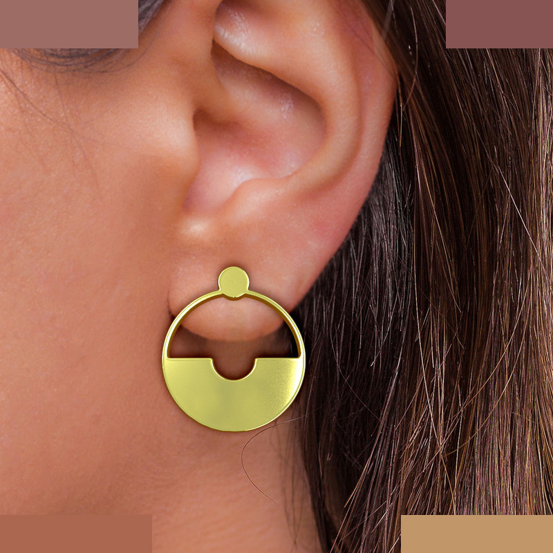 نیم ست طلا 18 عیار زنانه مدوپد مدل دایره کد NA11818