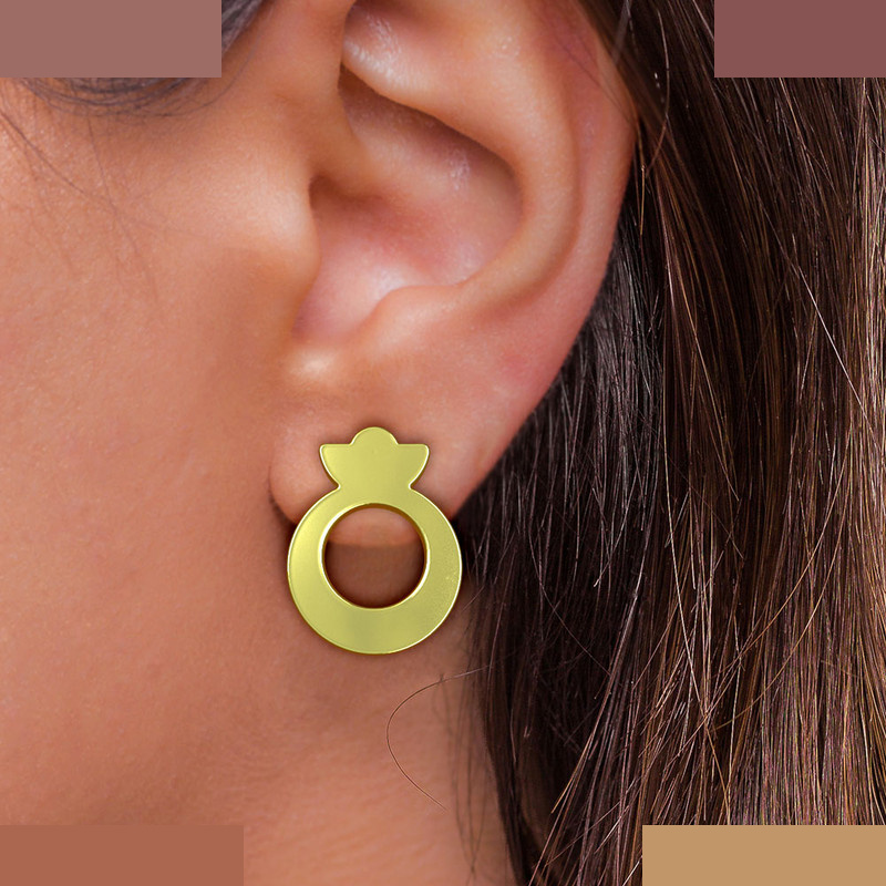 نیم ست طلا 18 عیار زنانه مدوپد مدل دایره کد NA11828