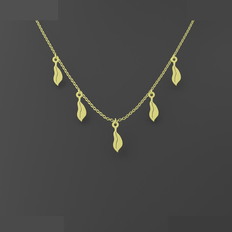 گردنبند طلا 18 عیار زنانه مدوپد مدل برگ کد RNA12078