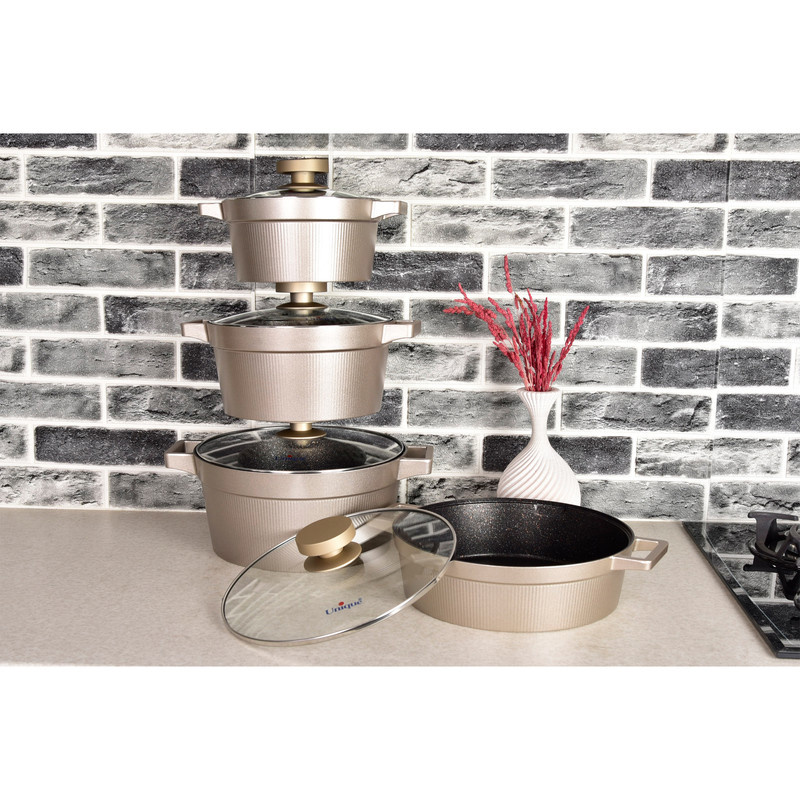 سرویس پخت و پز 8 پارچه یونیک طرح دیاموند کد 8503 سرویس پخت و پز 8 پارچه یونیک طرح دیاموند کد 8503