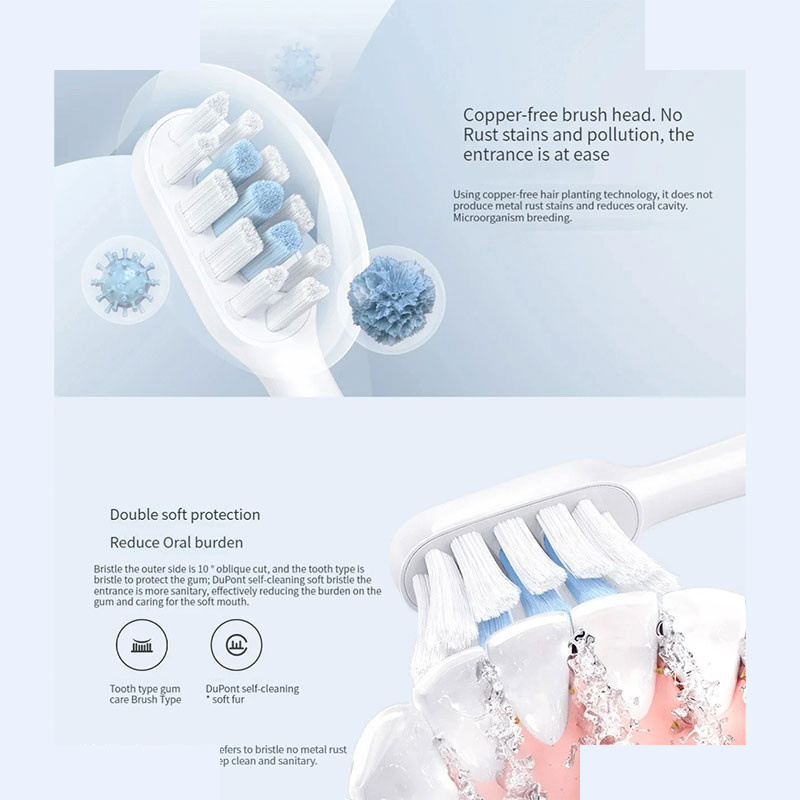 سری یدک مسواک برقی میجیا مدل Mia Sonic Electric Toothbrush Head T301/T302 بسته سه عددی