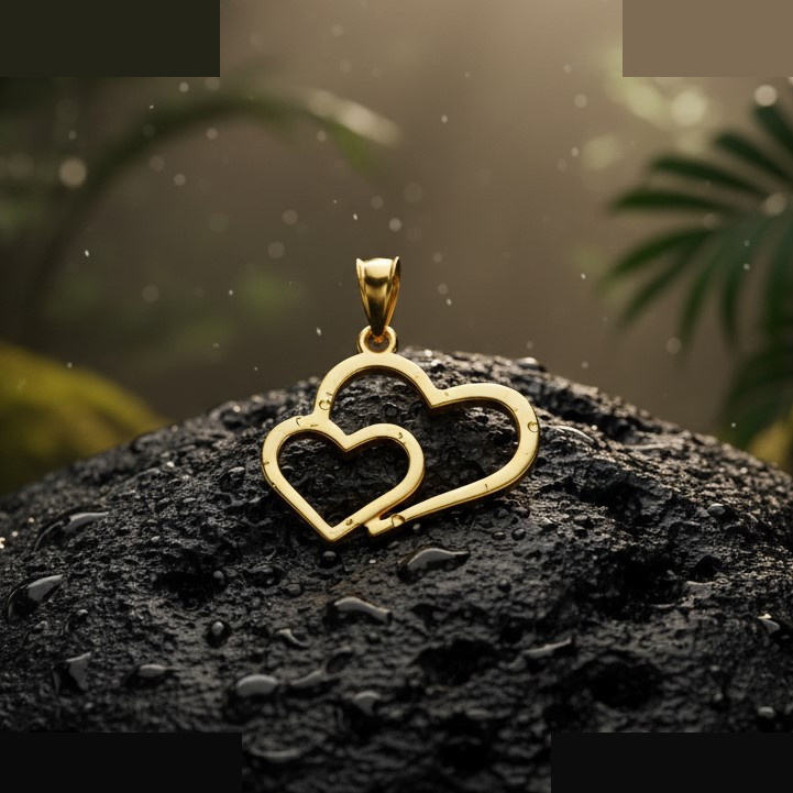 آویز گردنبند طلا 18 عیار زنانه گالری قو طلایی طرح دو قلب آویز گردنبند طلا 18 عیار زنانه گالری قو طلایی طرح دو قلب