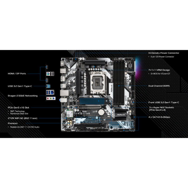 مادربرد ازراک مدل B760M Pro-A WiFi