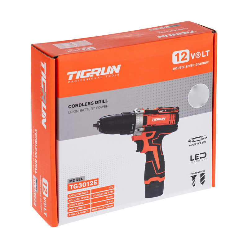دریل پیچ گوشتی تیگران مدل AJ-TG3012E/12V دریل پیچ گوشتی تیگران مدل AJ-TG3012E/12V