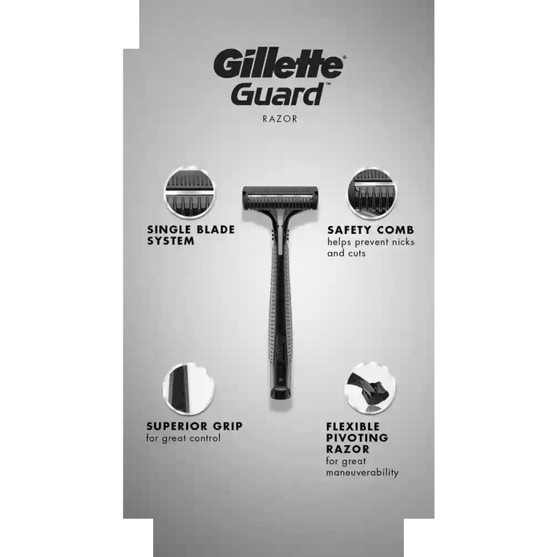 خود تراش ژیلت مدل Guard به همراه تیغ یدک بسته 2 عددی خود تراش ژیلت مدل Guard به همراه تیغ یدک بسته 2 عددی