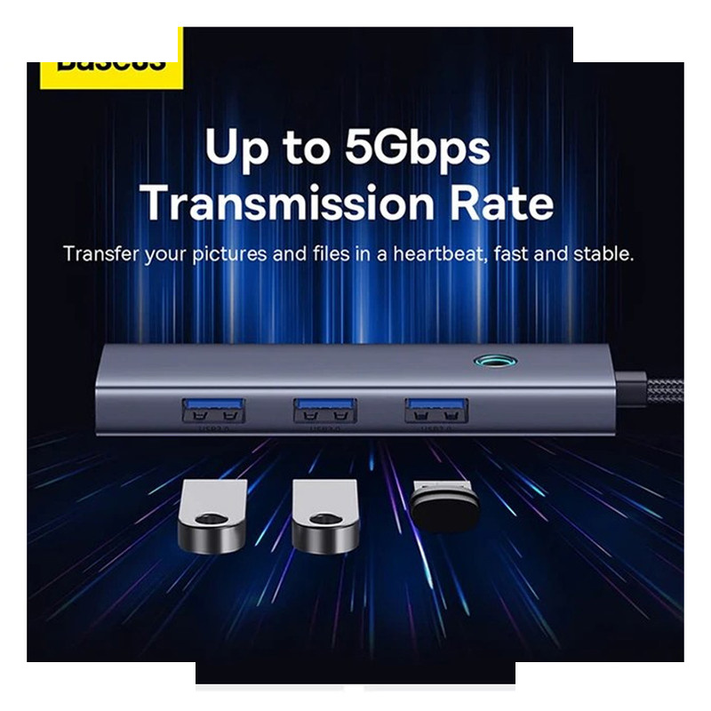 هاب 4 پورت USB-C بیسوس مدل B0005280A813 هاب 4 پورت USB-C بیسوس مدل B0005280A813