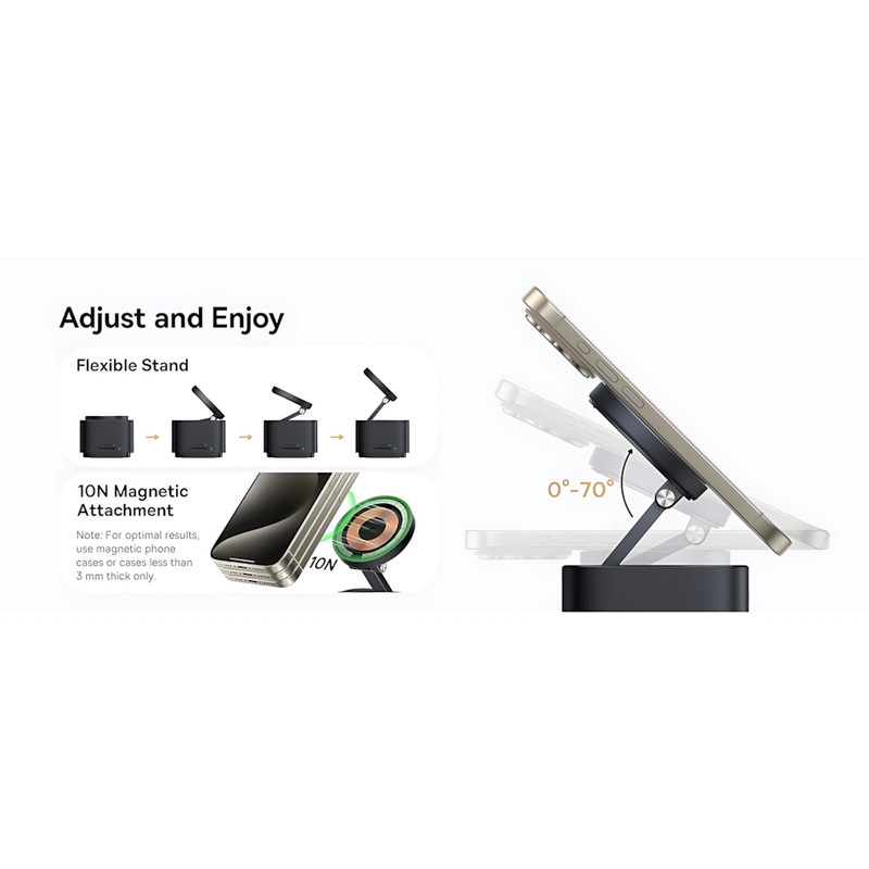 هاب 7 پورت USB-C و شارژر بی سیم بیسوس مدل BS-OH122