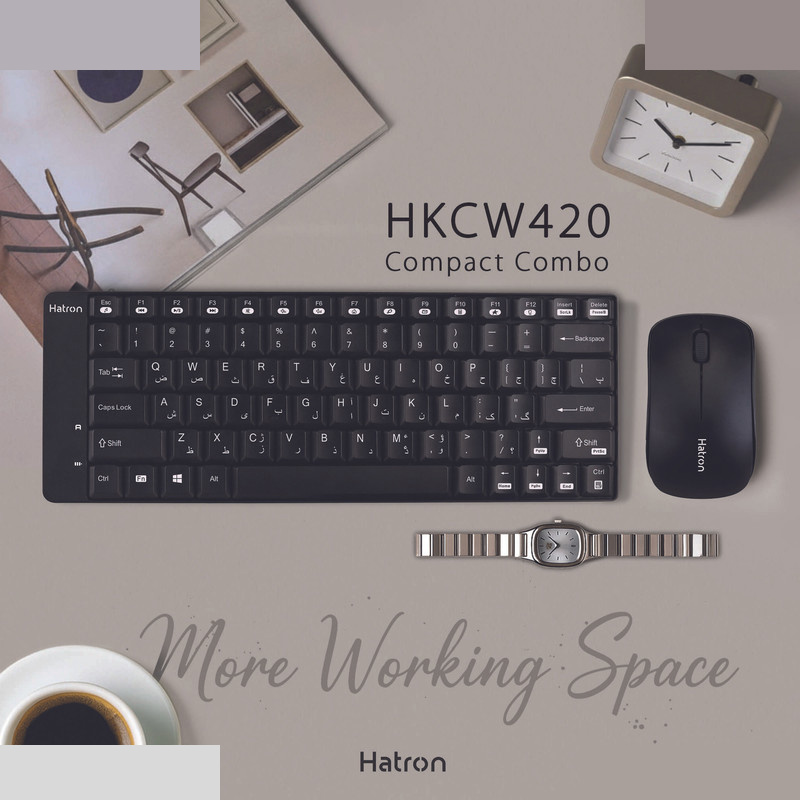 کیبورد و ماوس بی سیم هترون مدل HKCW420 کیبورد و ماوس بی سیم هترون مدل HKCW420