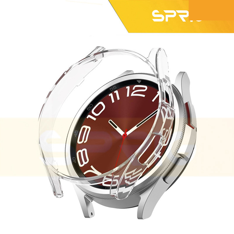 کاور اسپریگ مدل PC Bump Transparent مناسب برای ساعت هوشمند سامسونگ Galaxy Watch 6 Classic 47mm به همراه محافظ بازل و محافظ صفحه نمایش کاور اسپریگ مدل PC Bump Transparent مناسب برای ساعت هوشمند سامسونگ Galaxy Watch 6 Classic 47mm به همراه محافظ بازل و محافظ صفحه نمایش
