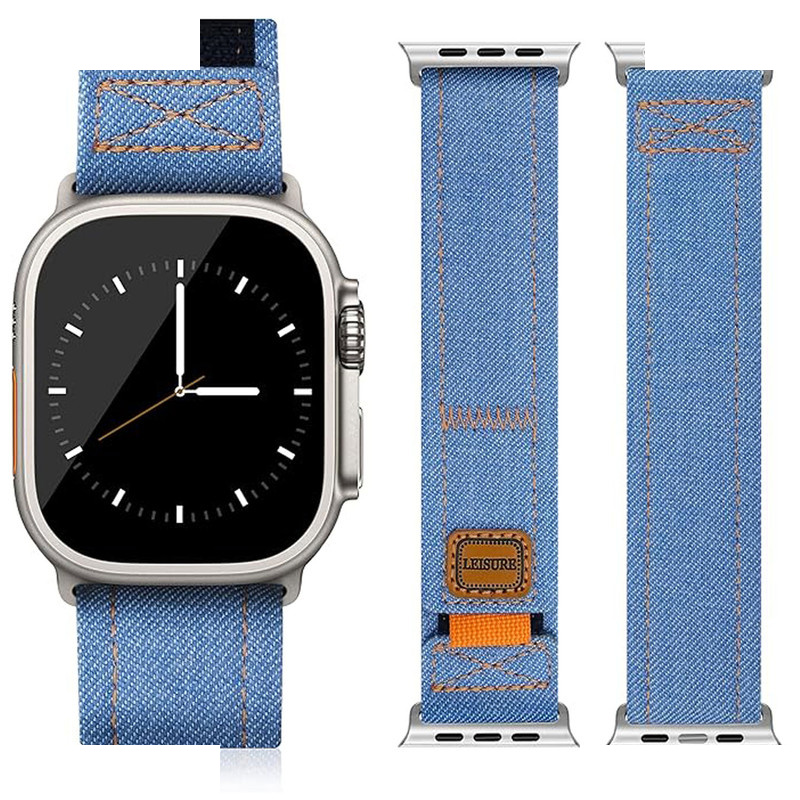 بند آکوآرا مدل Denim Velcro مناسب برای اپل واچ 46 میلیمتری سری 10/11 بند آکوآرا مدل Denim Velcro مناسب برای اپل واچ 46 میلیمتری سری 10/11