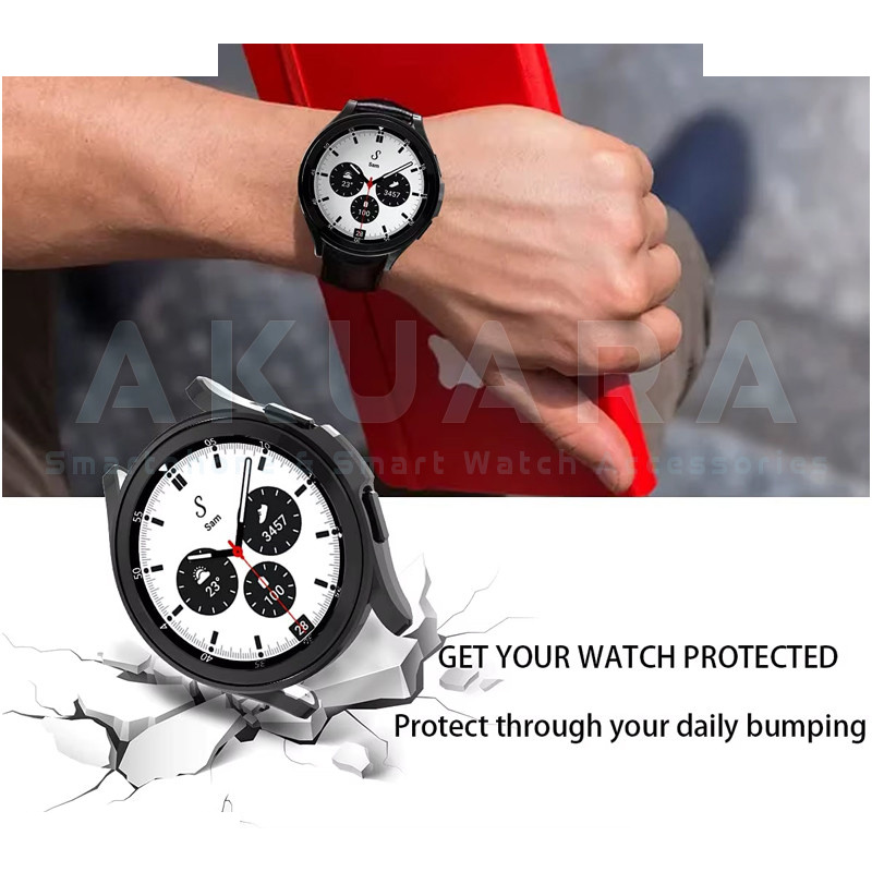 کاور آکوآرا مدل Full Protection Guard مناسب برای ساعت هوشمند سامسونگ Galaxy watch 4 Classic 46mm به همراه محافظ صفحه نمایش